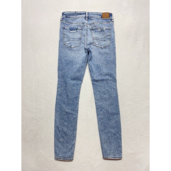 American Eagle Jegging Size 6 Women's Patched Distressed High-Rise Stretch Jeans - Picture 2 of 10